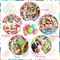 124-Piece Tropical Balloon Arch Garland Kit – Green, Hot Pink, Rose Gold, Confetti Balloons with Palm Leaves for Hawaiian Luau, Flamingo Birthday, Baby Shower, and Wedding Decorations
